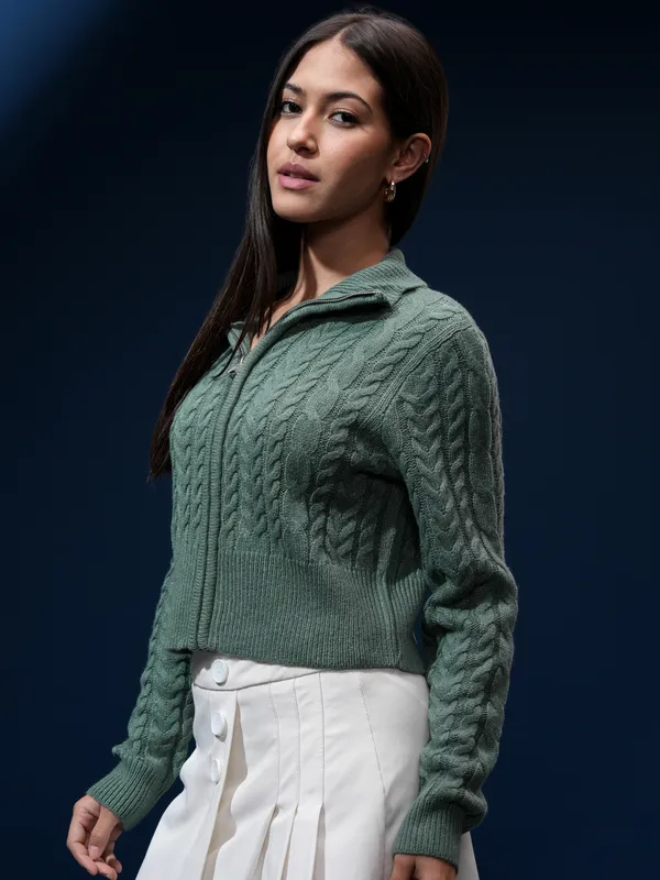 Women Self Design Sweater