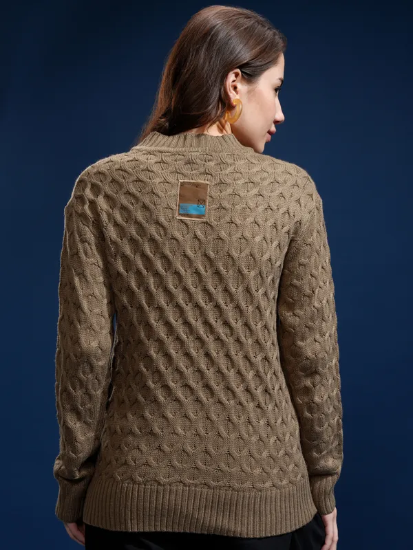 Women Self Design Sweater