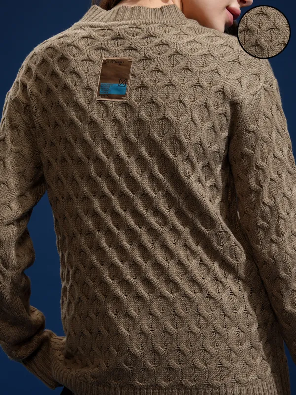 Women Self Design Sweater