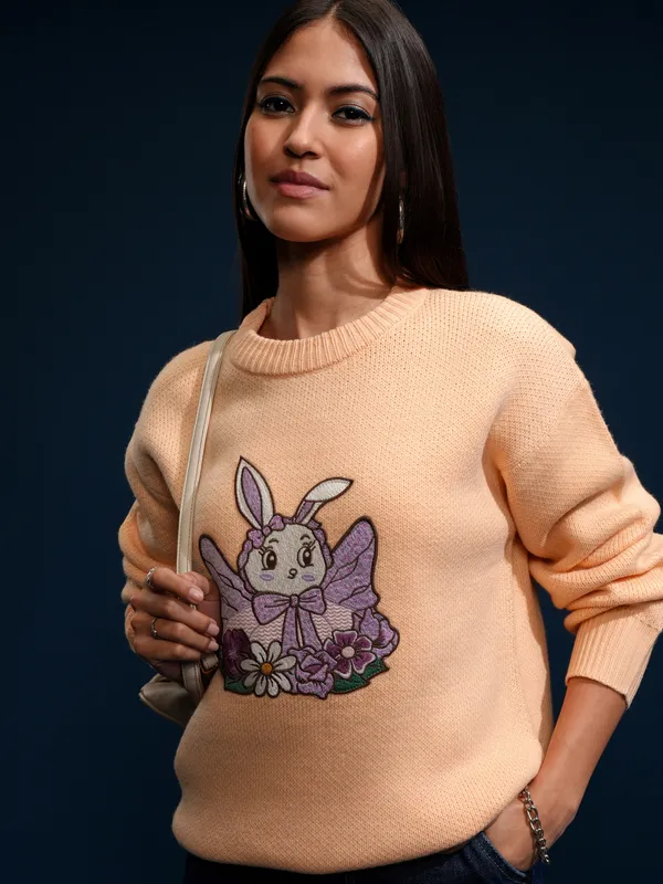 Women Applique Sweater