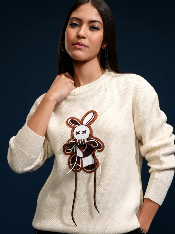 Women Applique Sweater