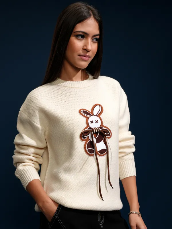 Women Applique Sweater