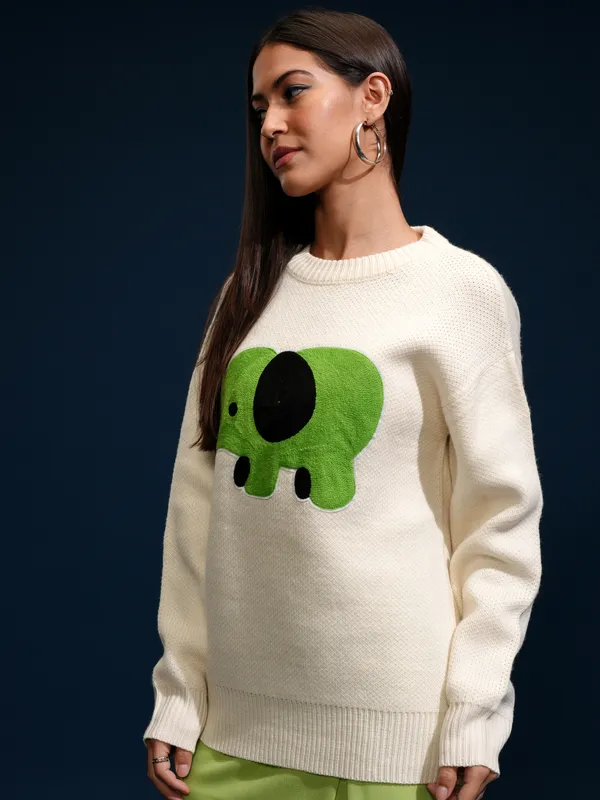 Women Applique Sweater