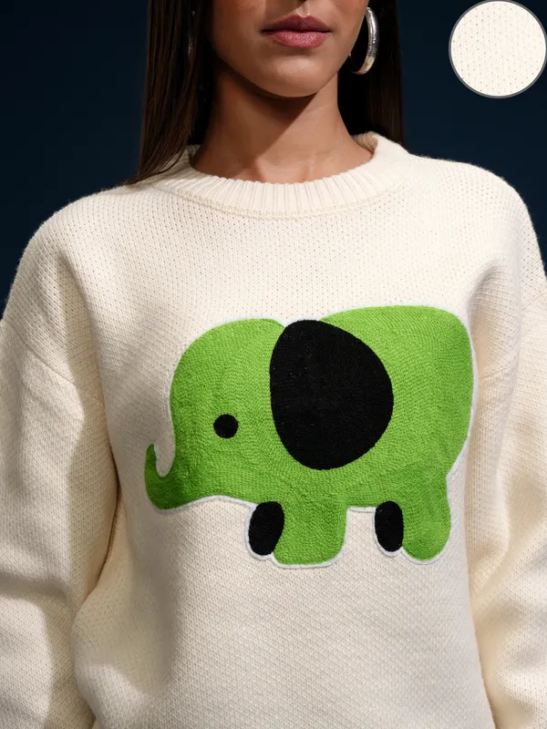 Women Applique Sweater