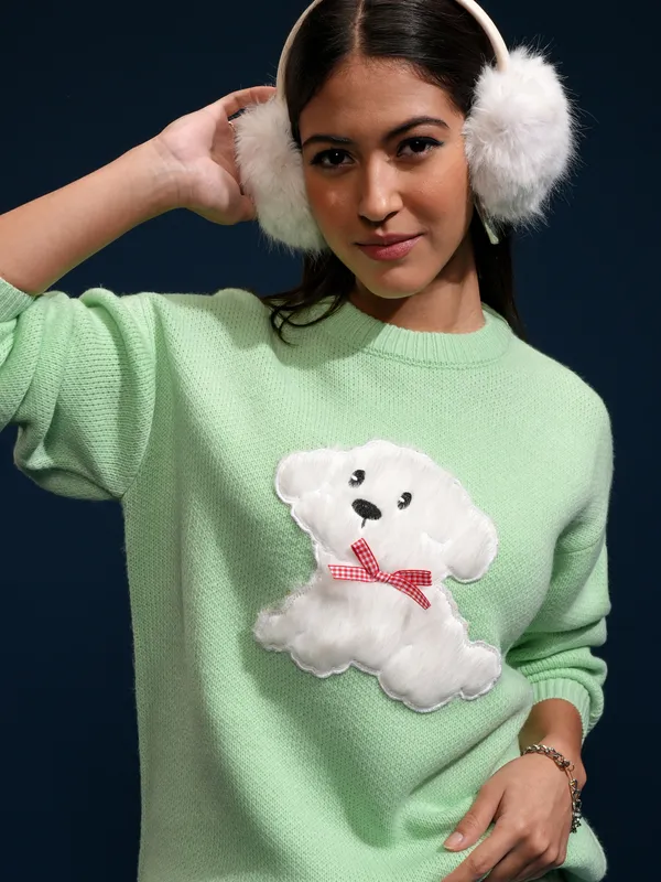 Women Applique Sweater