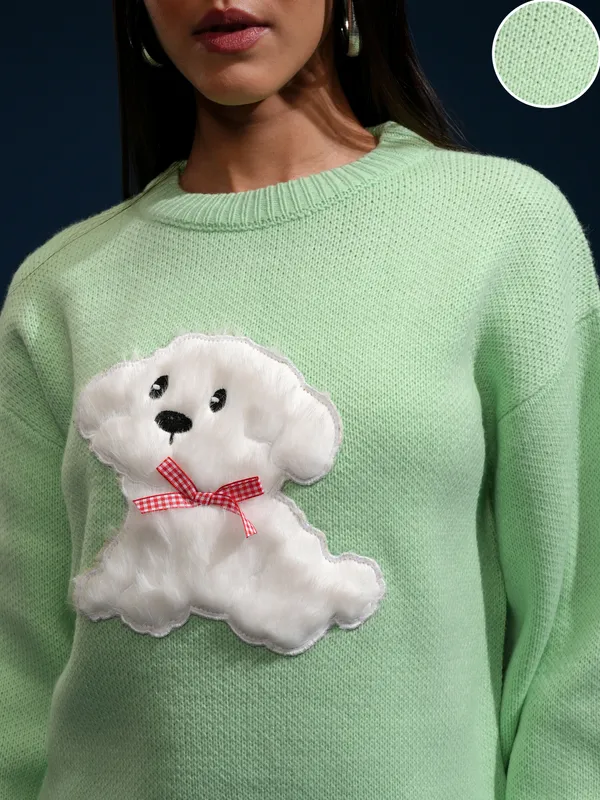 Women Applique Sweater