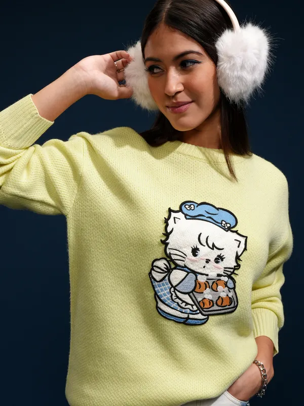 Women Applique Sweater