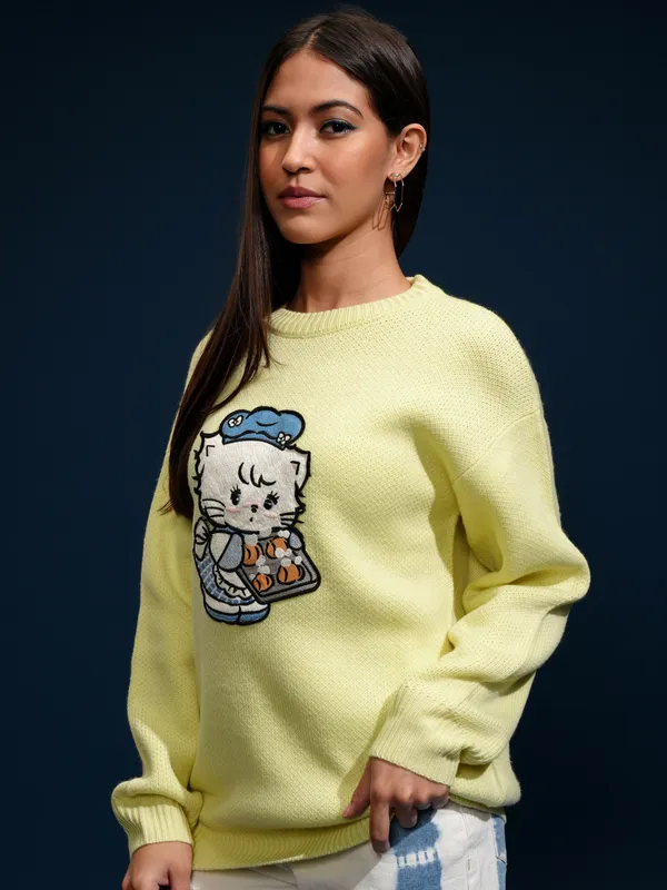 Women Applique Sweater