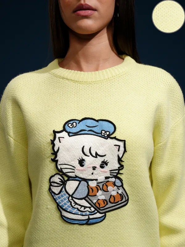 Women Applique Sweater