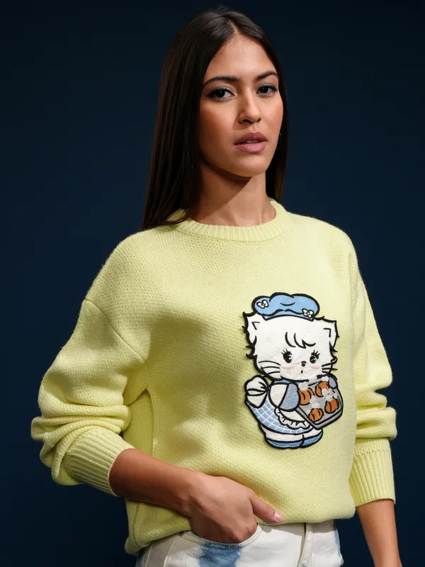 Women Applique Sweater