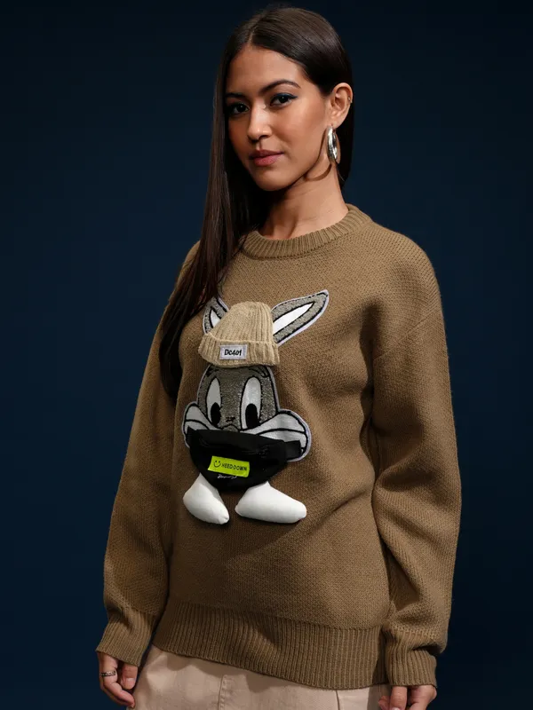 Women Applique Sweater