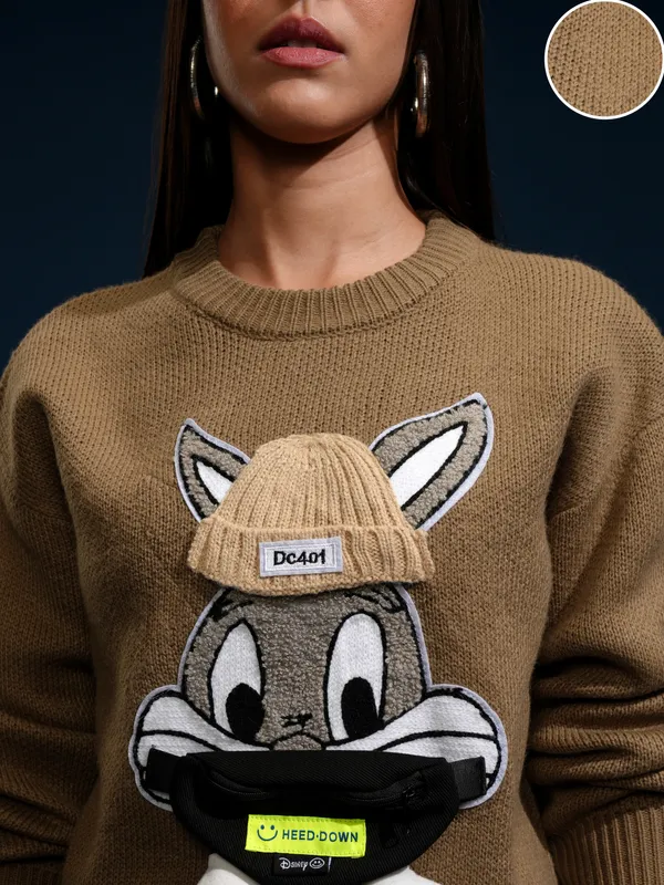 Women Applique Sweater