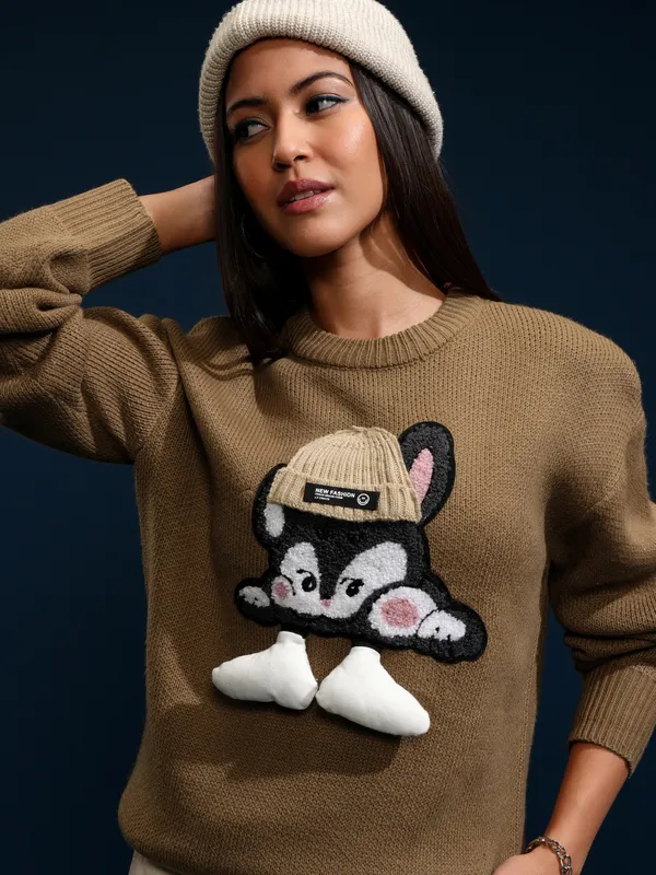 Women Applique Sweater