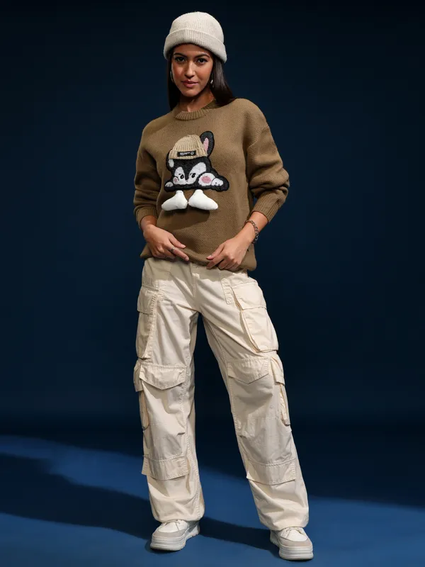 Women Applique Sweater