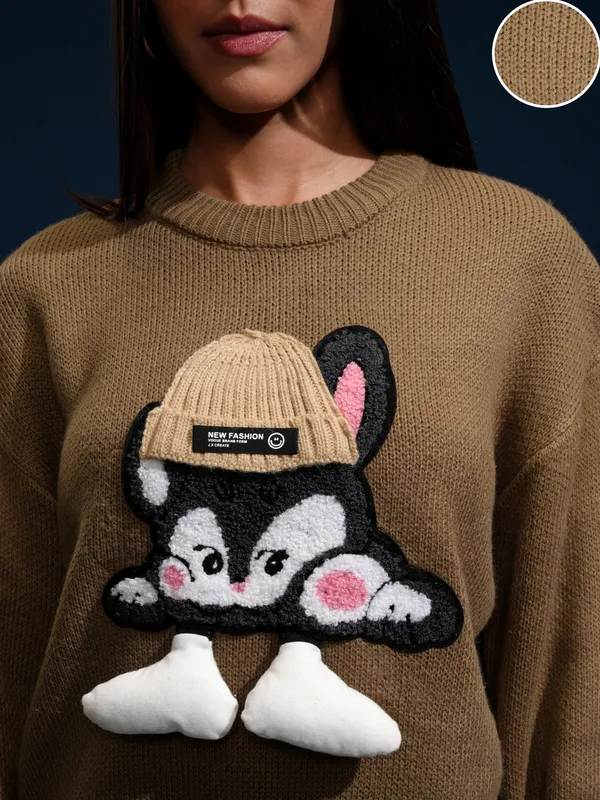 Women Applique Sweater