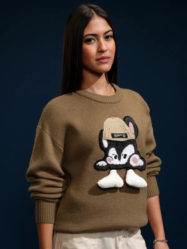 Women Applique Sweater