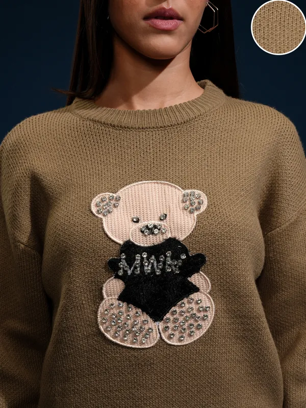 Women Applique Sweater