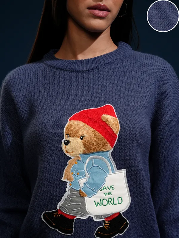 Women Applique Sweater