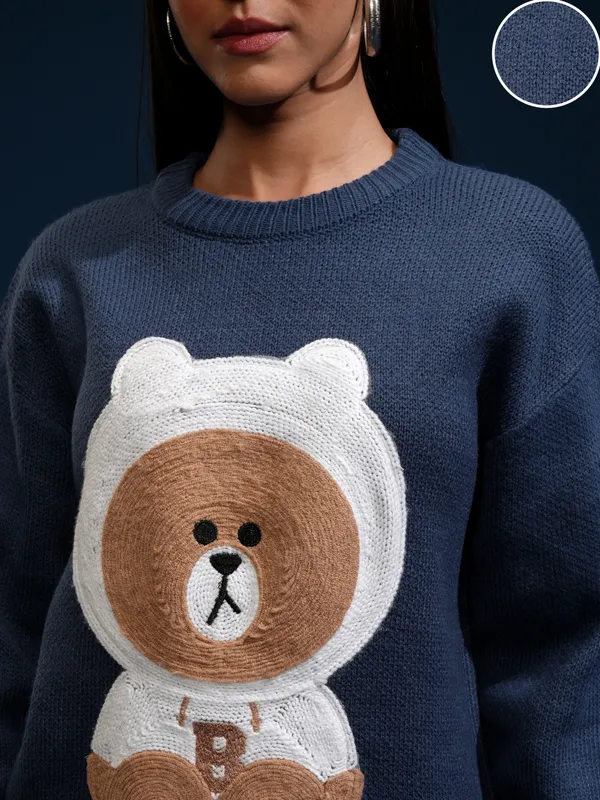 Women Applique Sweater