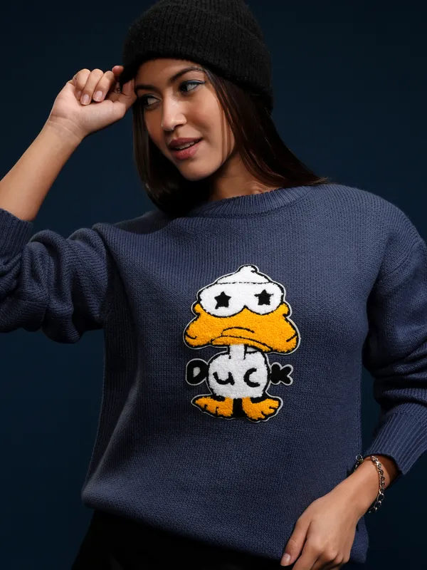 Women Applique Sweater