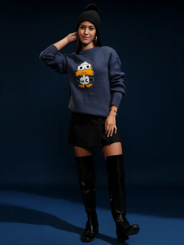 Women Applique Sweater