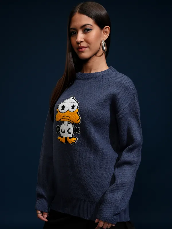 Women Applique Sweater