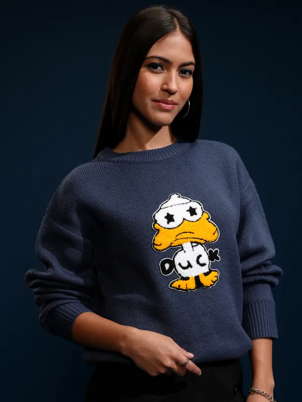 Women Applique Sweater