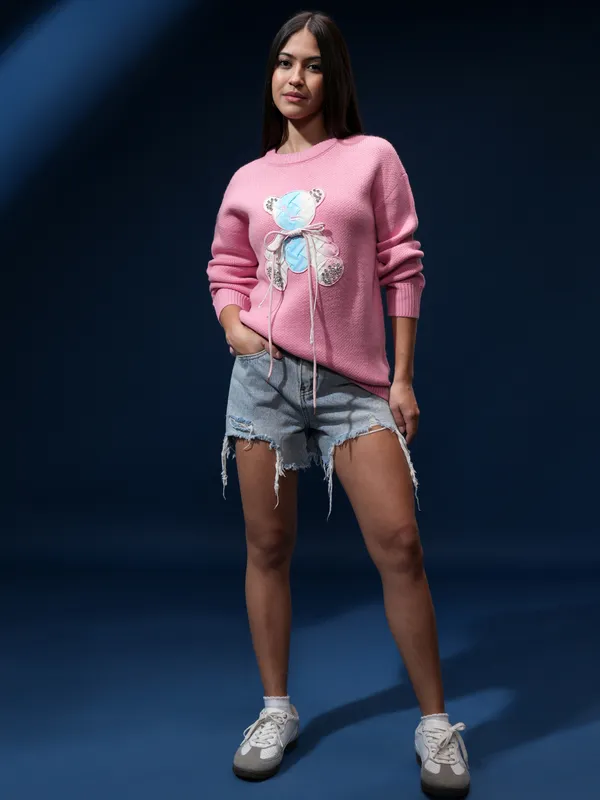 Women Applique Sweater