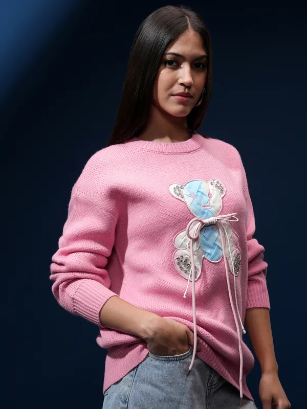 Women Applique Sweater