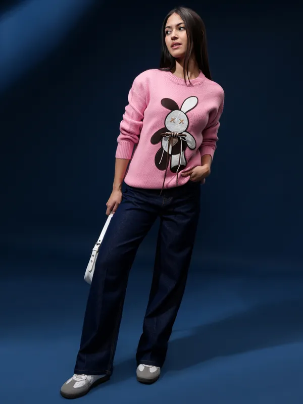 Women Applique Sweater