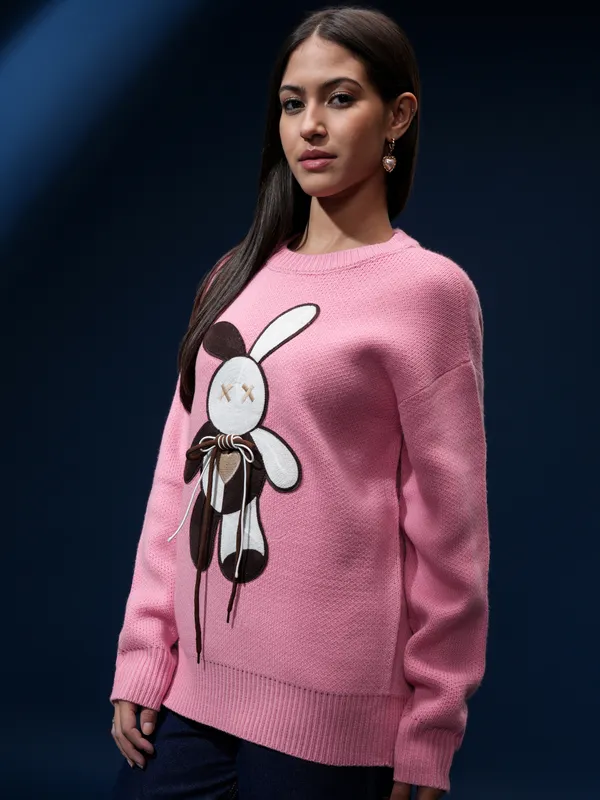 Women Applique Sweater