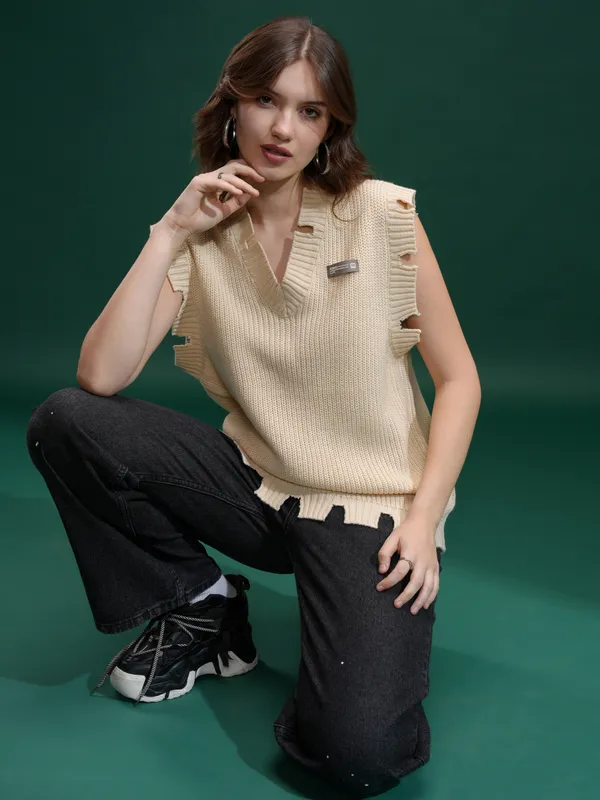 Women Self Design Sweater