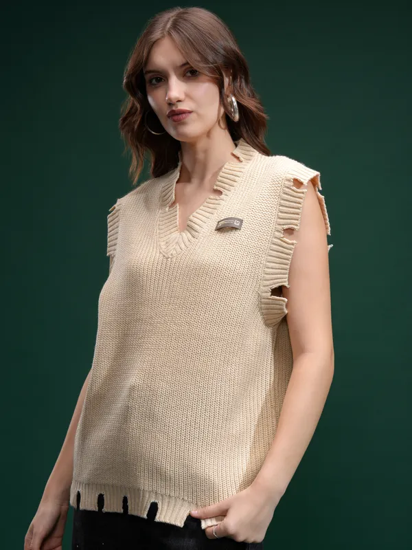 Women Self Design Sweater