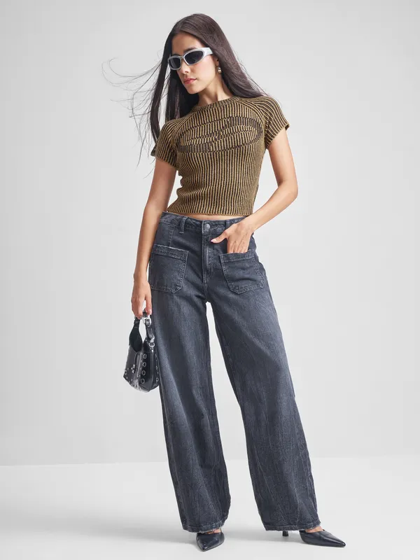 Tokyo Talkies Women Brown Round Neck Sweatshirts