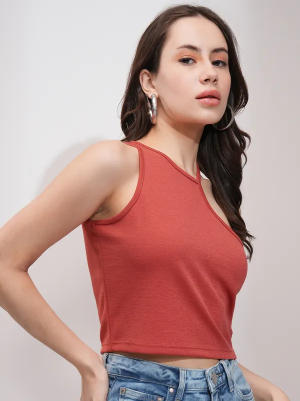  Tokyo Talkies Women Red Solid Regular Tops