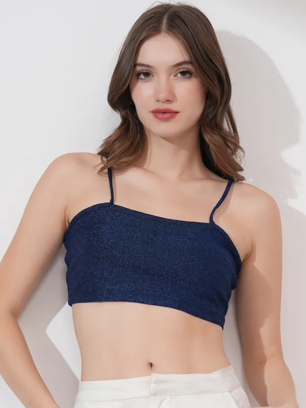  Tokyo Talkies Women Black Self Design Bralette Tops