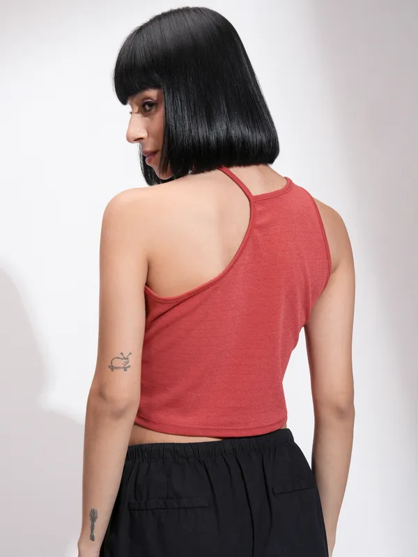 Tokyo Talkies Women Red Solid Regular Top