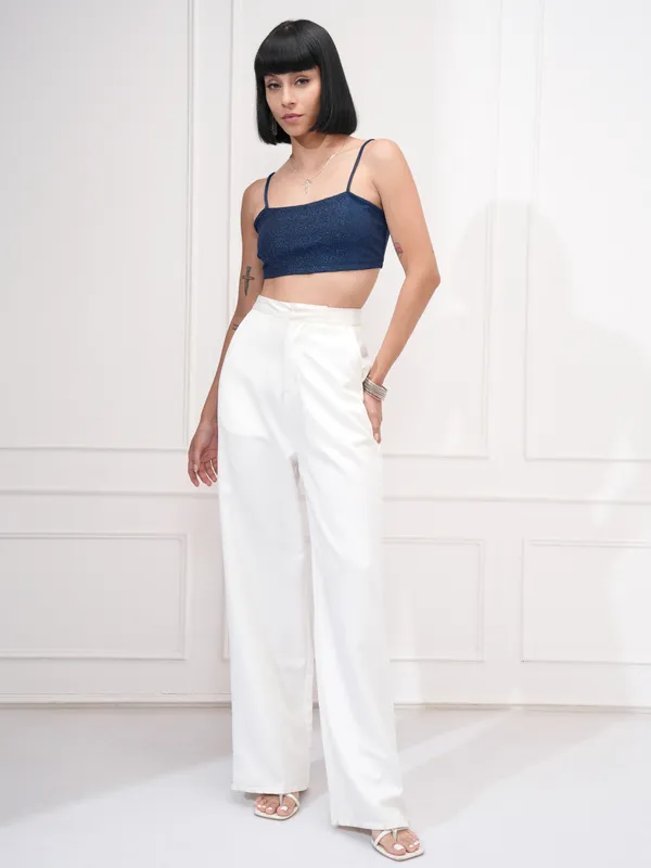 Tokyo Talkies Women Black Self Design Bralette Top