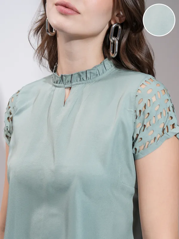 Tokyo Talkies Women Grey Solid Regular Top