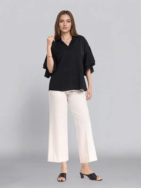 Chic By Tokyo Talkies Women Black Solid Regular Top