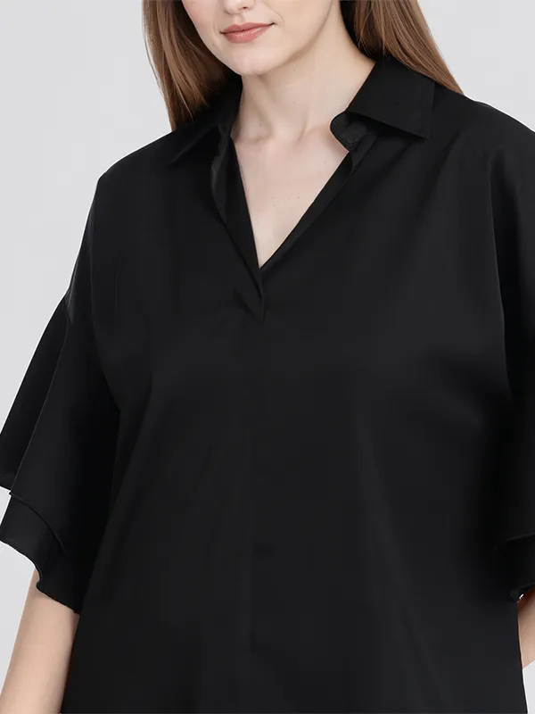 Chic By Tokyo Talkies Women Black Solid Regular Top