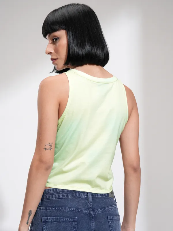 Tokyo Talkies Women Yellow Printed Regular Top