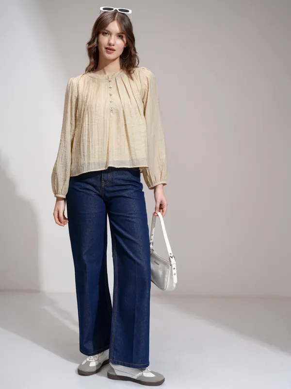 Tokyo Talies Women Khaki Solid Regular Top