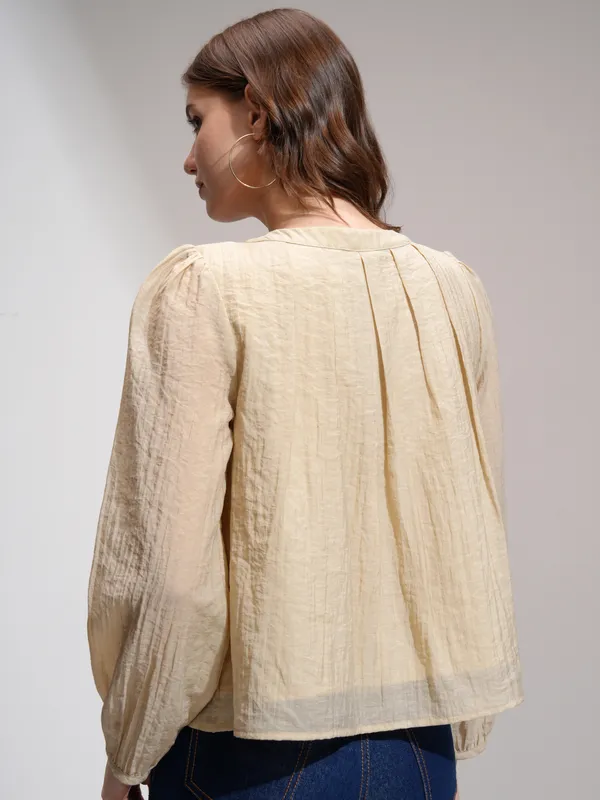 Tokyo Talies Women Khaki Solid Regular Top