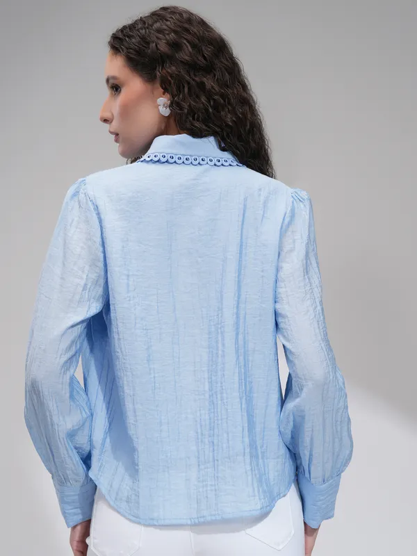 Solid Shirt Style Top