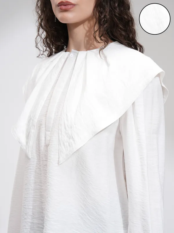 Tokyo Talkies Women White Solid Regular Top