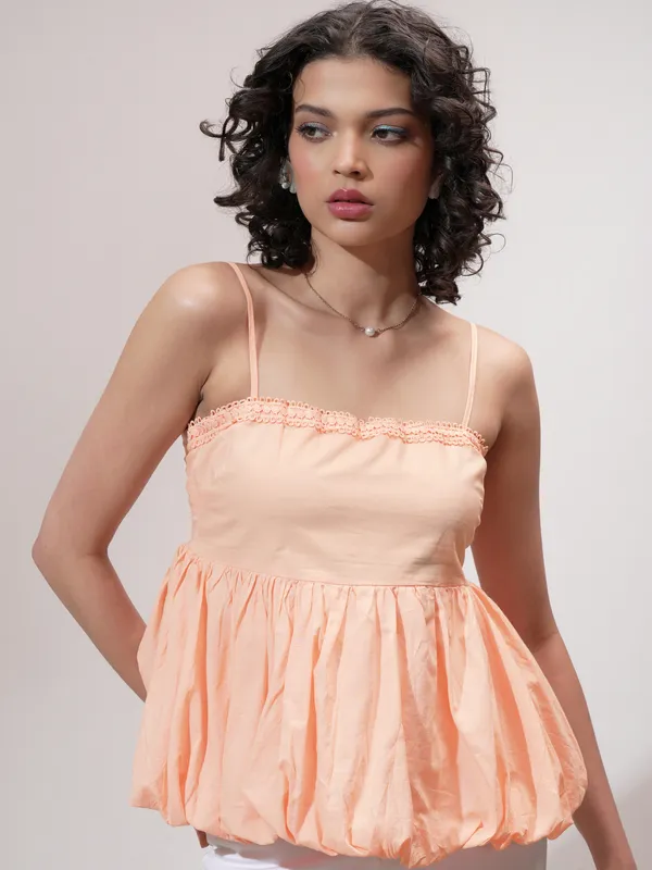 Solid Peplum Top