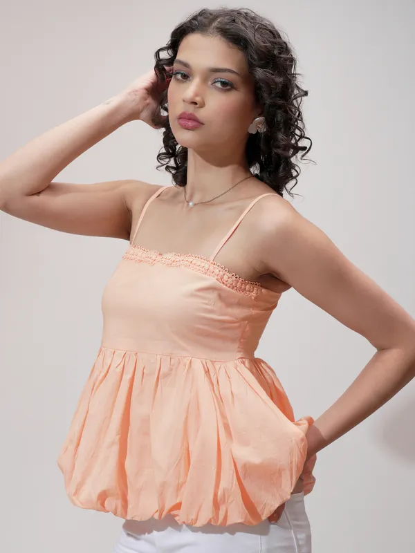 Solid Peplum Top