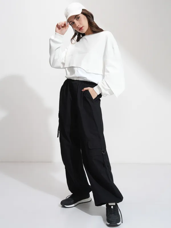 Tokyo Talkies Women White Solid Regular Top