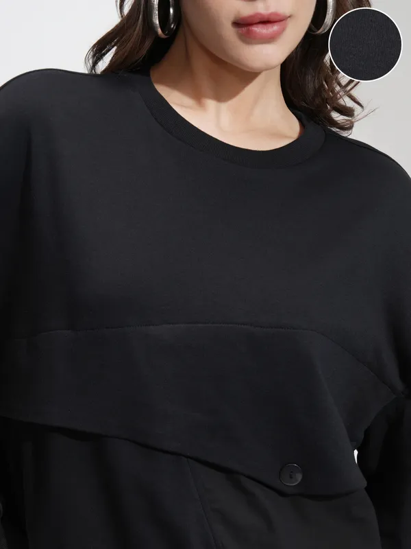 Tokyo Talkies Women Black Solid Regular Top